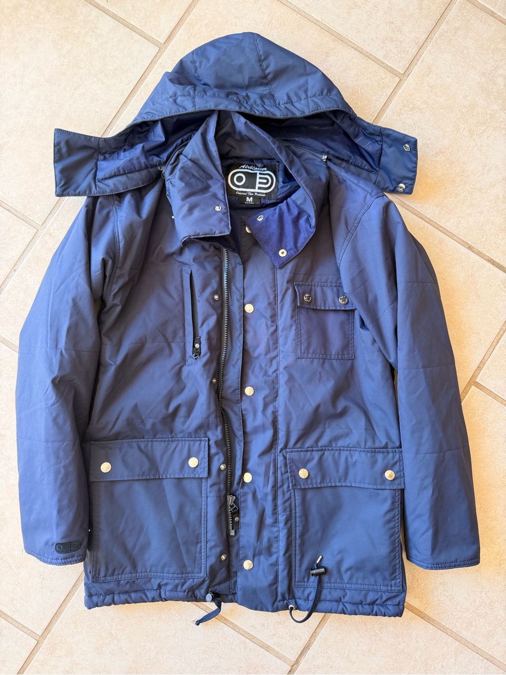 Air blaster Men's Navy Hooded Parka Jacket - size M